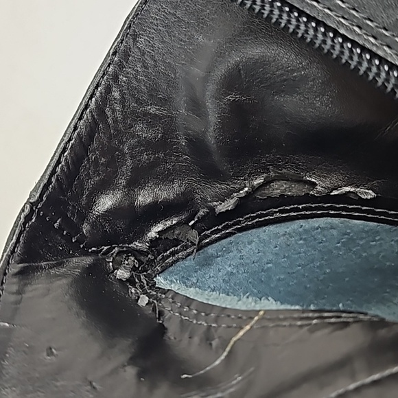 Franco Sarto Syntax Black Leather Round Toe Block Heel Side Zip Ankle Bootie - Picture 16 of 16